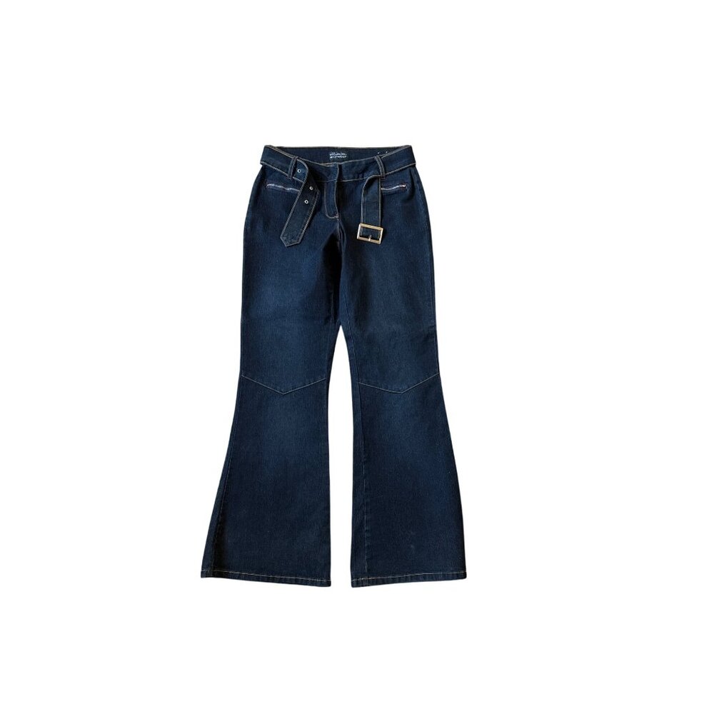 VTG No Boundaries 90s Y2K Juniors Size 9 Wide Leg Belted Jeans Bratz Bell Bottom